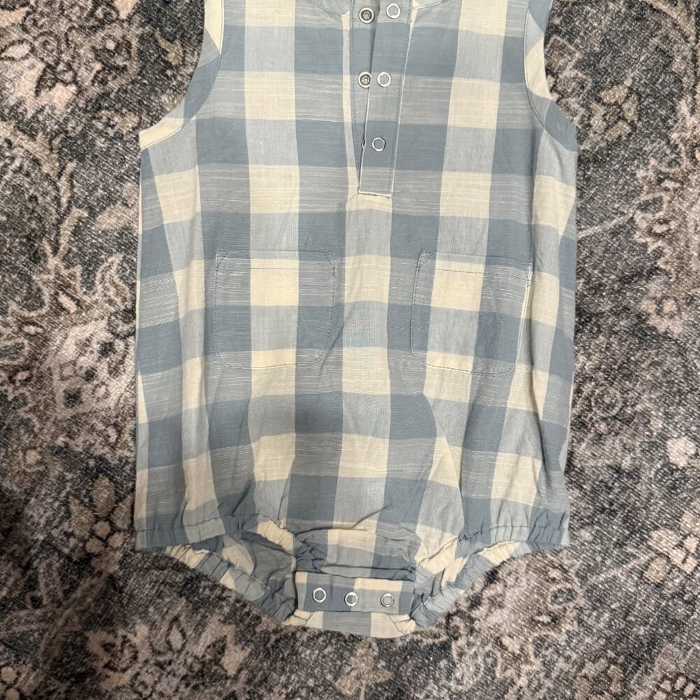 NWT Pehr Gingham Onsie and Hat Set 6/12 Months - Picture 7 of 7